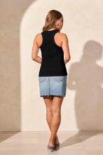 Load image into Gallery viewer, Racerback Rib Cotton Tank - Black