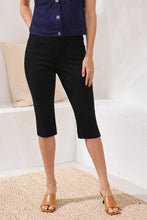 Load image into Gallery viewer, Audrey Pull On Capri Stretch Denim - Black