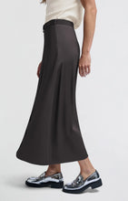 Load image into Gallery viewer, Satin Midi Skirt With Belt Detail - Dark Metal Grey