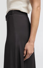 Load image into Gallery viewer, Satin Midi Skirt With Belt Detail - Dark Metal Grey