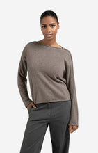 Load image into Gallery viewer, Wool Blend Boatneck Sweater - Brown Melange