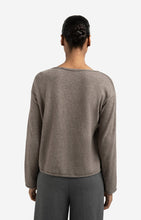 Load image into Gallery viewer, Wool Blend Boatneck Sweater - Brown Melange