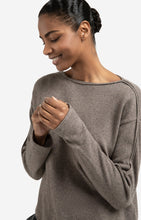 Load image into Gallery viewer, Wool Blend Boatneck Sweater - Brown Melange