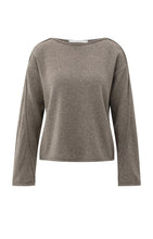 Load image into Gallery viewer, Wool Blend Boatneck Sweater - Brown Melange