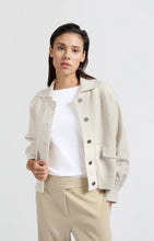 Load image into Gallery viewer, Collared Cardigan with Textured Details - Off White