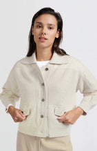 Load image into Gallery viewer, Collared Cardigan with Textured Details - Off White