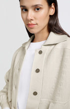 Load image into Gallery viewer, Collared Cardigan with Textured Details - Off White