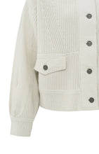 Load image into Gallery viewer, Collared Cardigan with Textured Details - Off White