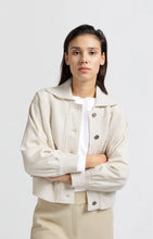 Load image into Gallery viewer, Collared Cardigan with Textured Details - Off White