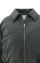 Load image into Gallery viewer, Cropped Puffer Jacket With Collar - Black