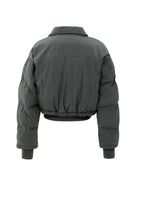 Load image into Gallery viewer, Cropped Puffer Jacket With Collar - Black