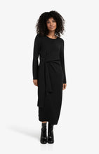 Load image into Gallery viewer, Long Sleeve Dress with knot detail - Black