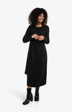 Load image into Gallery viewer, Long Sleeve Dress with knot detail - Black