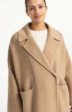 Load image into Gallery viewer, Extra Long Oversized Wool Blend Coat - Cornstalk Brown Melange