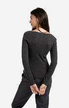 Load image into Gallery viewer, Fine Knit Textured Top - Oyster Black