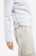 Load image into Gallery viewer, Striped Cotton Blouse with drawstring detail