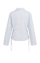 Load image into Gallery viewer, Striped Cotton Blouse with drawstring detail