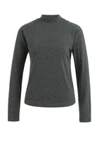 Load image into Gallery viewer, Fitted Mock Neck Long Sleeve Top - Anthracite