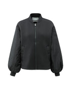Load image into Gallery viewer, Fleece Bomber Jacket With Nylon Sleeve - Oyster Black