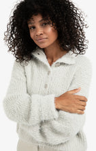 Load image into Gallery viewer, Fluffy Sweater with collar and buttons - Cloud Grey