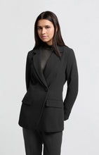 Load image into Gallery viewer, Asymmetrical Closure Fitted Blazer - Black