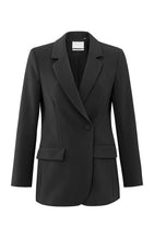Load image into Gallery viewer, Asymmetrical Closure Fitted Blazer - Black