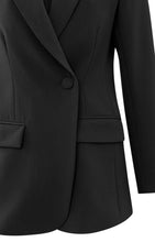 Load image into Gallery viewer, Asymmetrical Closure Fitted Blazer - Black