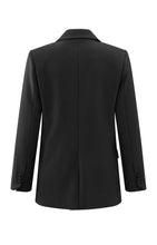 Load image into Gallery viewer, Asymmetrical Closure Fitted Blazer - Black