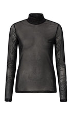 Load image into Gallery viewer, High Neck Mesh Top With Rhinestone Detail