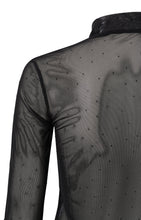 Load image into Gallery viewer, High Neck Mesh Top With Rhinestone Detail