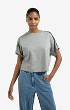 Load image into Gallery viewer, Cotton Jersey Top With Fold Detail - Grey