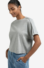 Load image into Gallery viewer, Cotton Jersey Top With Fold Detail - Grey