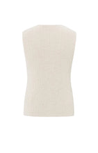 Load image into Gallery viewer, Knitted Gilet with Rib & Button Closure - Natural Melange