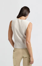 Load image into Gallery viewer, Knitted Gilet with Rib & Button Closure - Natural Melange