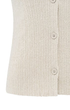 Load image into Gallery viewer, Knitted Gilet with Rib & Button Closure - Natural Melange