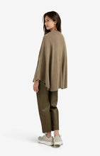Load image into Gallery viewer, Wool & Cashmere Blend Poncho with Tie Belt - Caper Melange