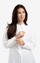 Load image into Gallery viewer, Long Blouse with Removable Collar & Cuffs - White