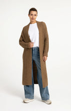 Load image into Gallery viewer, Long Chunky Knit Cardigan - Otter Brown Melange