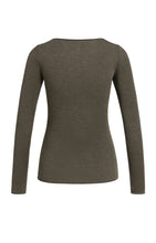 Load image into Gallery viewer, Long Sleeve Boat Neck Top - Slate Brown