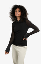 Load image into Gallery viewer, Mesh Long Sleeve Top with removable cuffs - Black