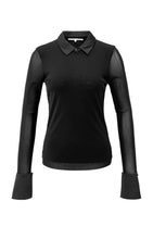 Load image into Gallery viewer, Mesh Long Sleeve Top with removable cuffs - Black
