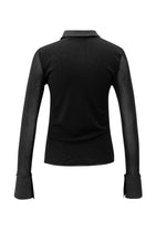 Load image into Gallery viewer, Mesh Long Sleeve Top with removable cuffs - Black