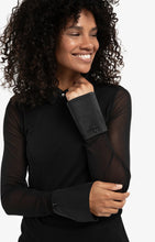 Load image into Gallery viewer, Mesh Long Sleeve Top with removable cuffs - Black