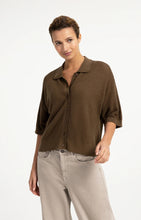 Load image into Gallery viewer, Mesh stitch knit cardigan - Teak Brown