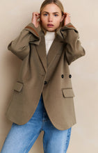 Load image into Gallery viewer, Oversized Blazer with Sleeve Detail - Caper Melange