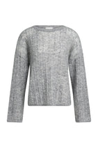 Load image into Gallery viewer, Wool/Cashmere Blend Oversized Cable Sweater - Grey