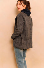 Load image into Gallery viewer, Oversized checked wool blend blazer