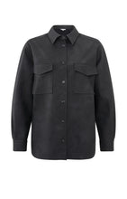 Load image into Gallery viewer, Faux Leather Shirt Jacket - Anthracite