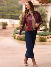 Load image into Gallery viewer, Faux Leather Jacket - Cherry Lacquer