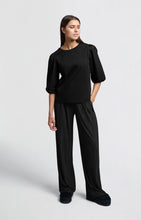 Load image into Gallery viewer, Jersey Plisse Wide Leg Trouser - Black